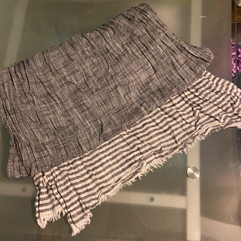 Bloom and Give Blue Striped Scarf